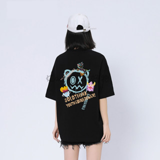 【Kaka】臺灣出貨 韓版印花純棉T恤女 女生衣服 上衣短袖 寬松短版棉t 大尺碼 高街寬松 小眾可愛顯瘦上衣 ins潮