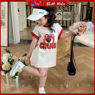 韓版兒童長版上衣 女童長版上衣 女童中長款t恤夏季寶寶背心洋裝兒童外穿上衣洋氣