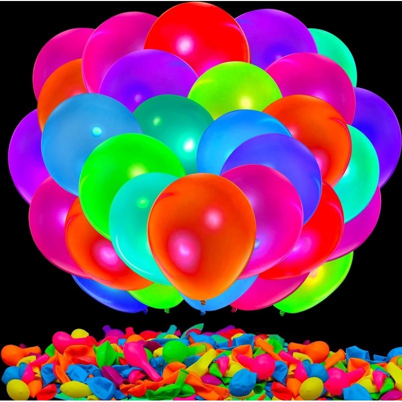 50 件裝透明熒光氣球混合顏色生日發光派對用品婚禮萬聖節聖誕裝飾品熒光氣球