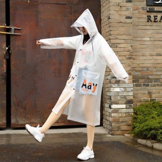 SeeU Studio 雨衣女成人外套加厚長款全身防暴雨單人徒步學生可愛時尚防水雨披