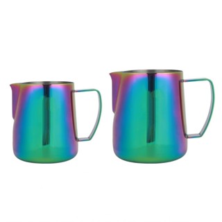 彩色加厚不鏽鋼咖啡奶泡拿鐵杯水罐拉花家用藝術馬克杯