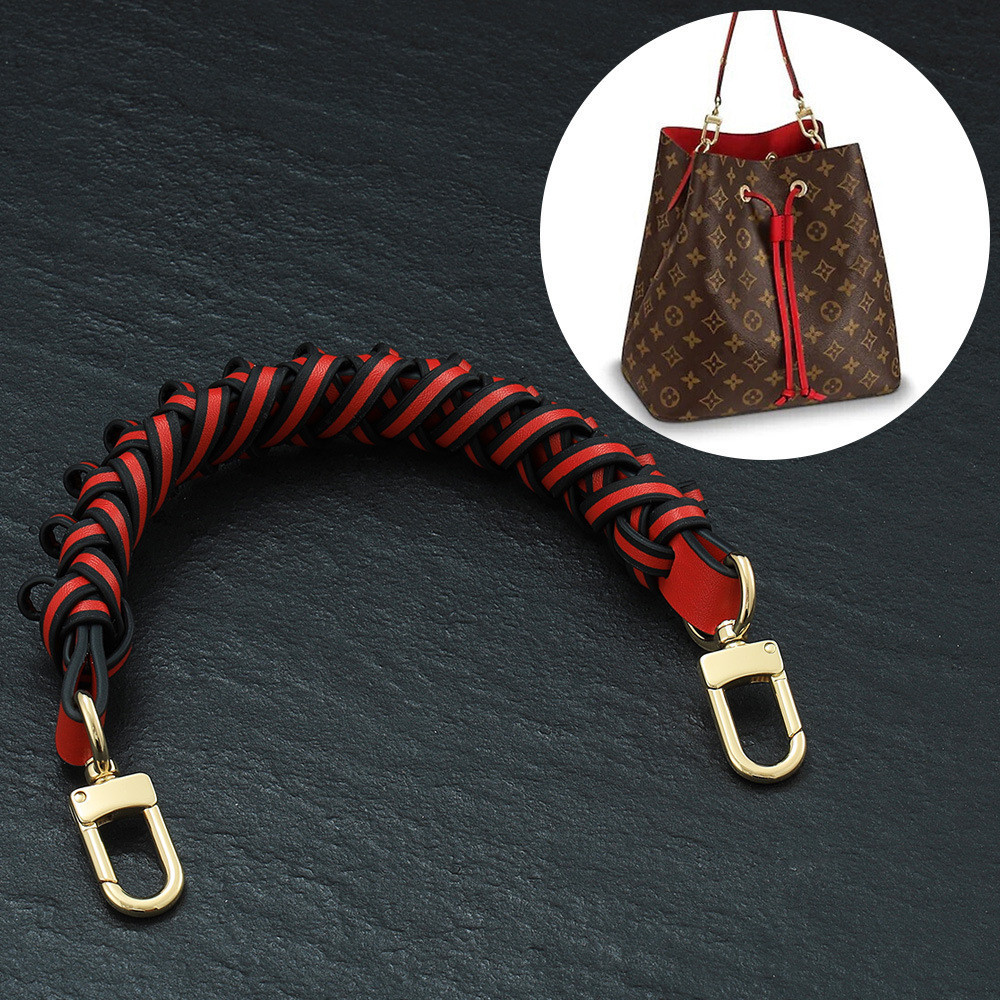 包包揹帶，適用於lv neoneo 老花水桶包真皮肩帶，手提帶編織繩包包diy短包帶，長33寬2.5 精品包配件