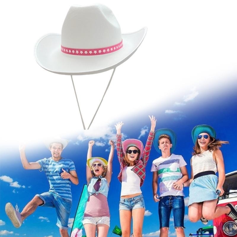 10mk 白色帽子服裝配飾西部牛仔帽多用途裝飾兒童女孩服裝角色扮演道具裝飾品