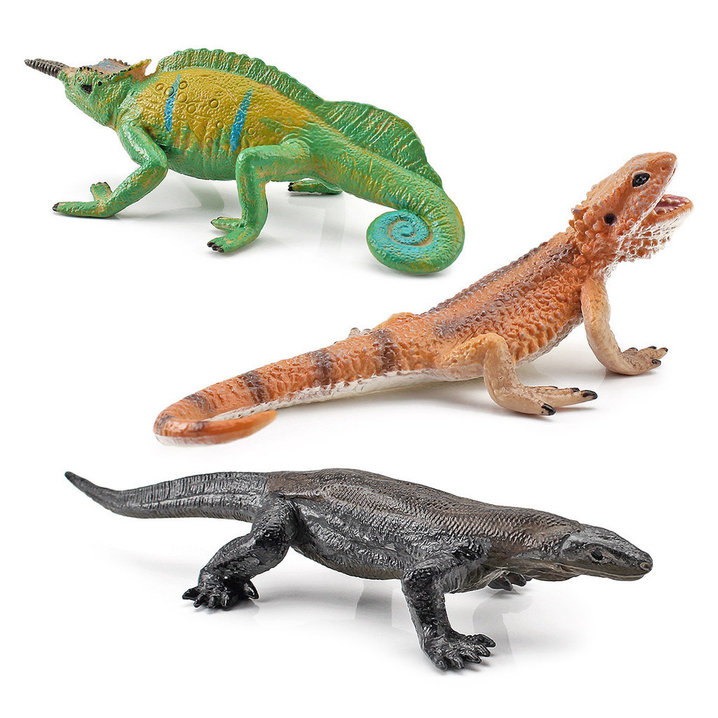 ✌限时熱銷✌仿真兩棲野生動物模型巨蜥變色龍蜥蜴手辦擺件桌面裝飾玩具