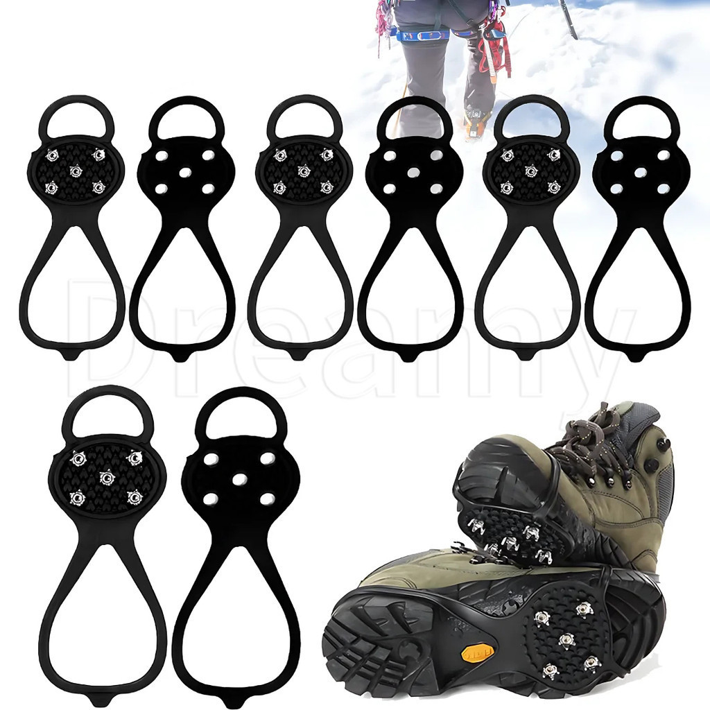 1 雙通用冰爪鞋套 - 防滑鞋套 - 登山登山鞋套 - 冰爪鞋冰爪 - 冬季安全工具 - 步行防滑釘 - 鋼釘