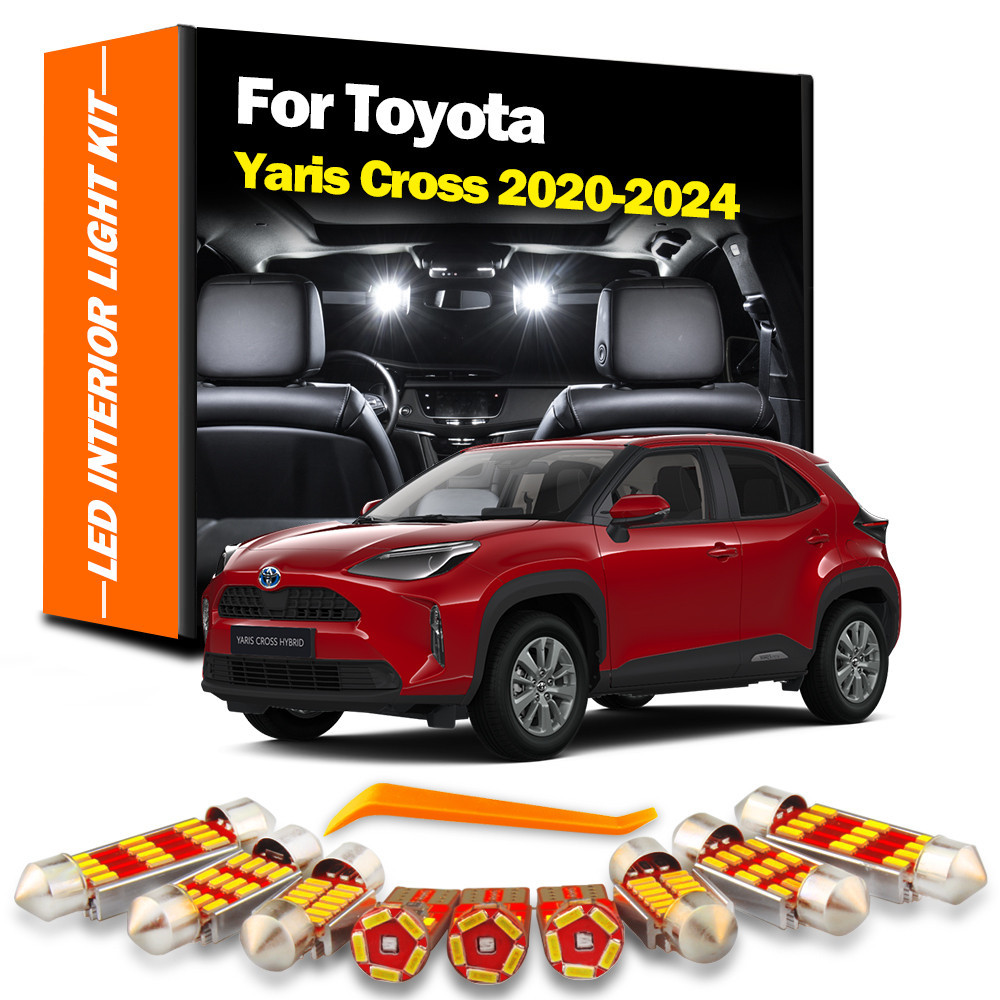 11 件裝汽車 LED 車內燈泡套件適用於豐田雅力士 Cross 2020 2021 2022 2023 2024 車輛