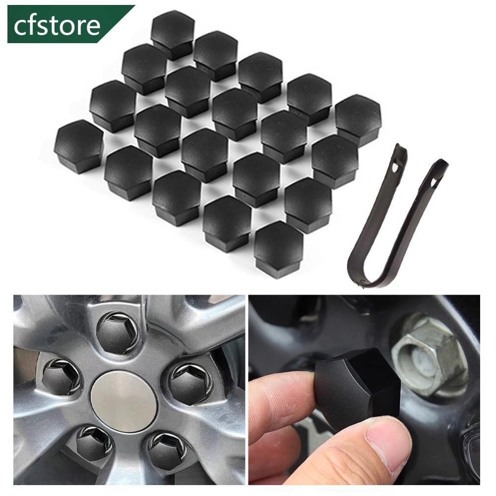 Cfstore 20 件/套汽車車輪螺母汽車輪胎車輪中心螺母保護蓋螺栓蓋帶工具適用於特斯拉 Model 3 Y X S