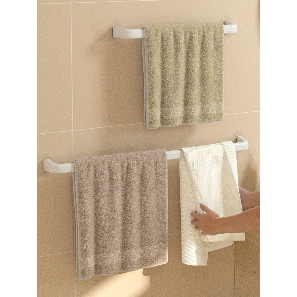 浴室毛巾架免打孔衛生間置物架掛架兒童浴巾架晾毛巾杆子廚房日式