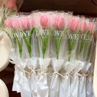10支DIY扭扭棒花束材料包 手工鬱金香材料包永生花自製母親節教師節花束 永久花束毛根花材料包 兒童節禮物花束