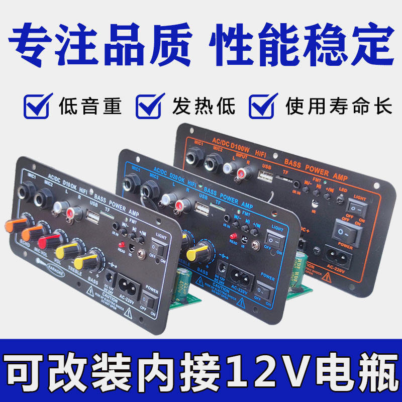 特大功率功放板220V12v24v戶外拉桿箱家用改裝音響低音炮主板