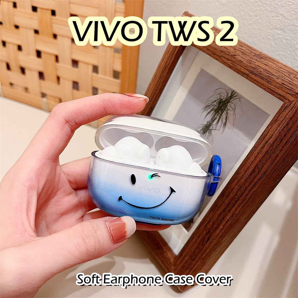 【潮流正面】適用於VIVO Tws 2 Case 極簡漸變創意卡通軟矽膠耳機套外殼保護套
