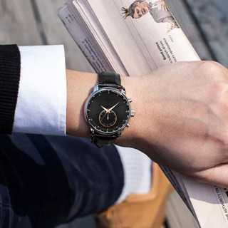 男士石英腕錶簡約設計石英模擬休閒腕錶