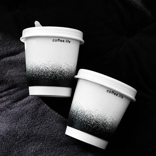 【現貨】【奶茶杯】網紅 簡約 一次性 咖啡杯子 ins 發泡奶茶紙杯 外帶打包熱飲杯 帶蓋訂製