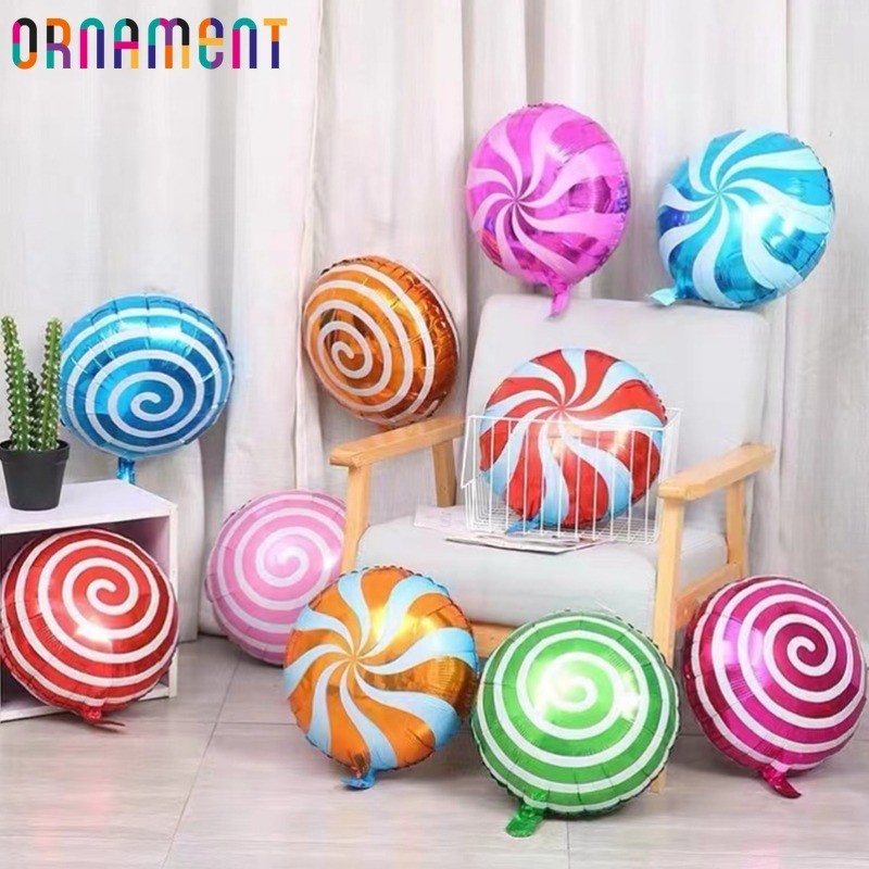 [精選]拍照道具-房間挂件-生日婚禮派對裝飾-充氣、卡通、彩色-圓形鋁膜氣球-風車棒棒糖氣球