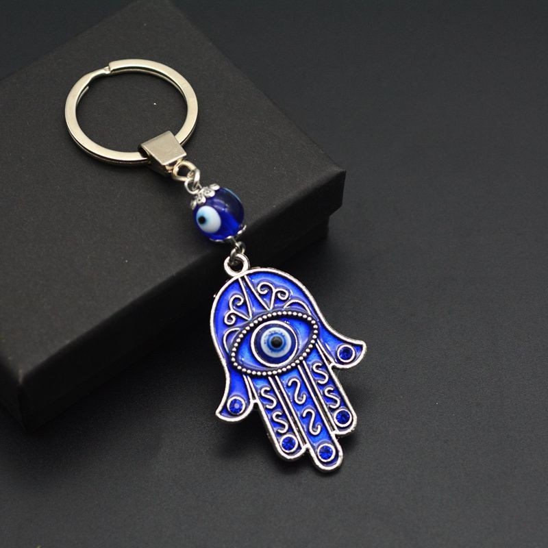 eBay熱銷惡魔之眼蒂瑪之手包包吊飾鑲鑽土耳其藍眼睛鑰匙扣