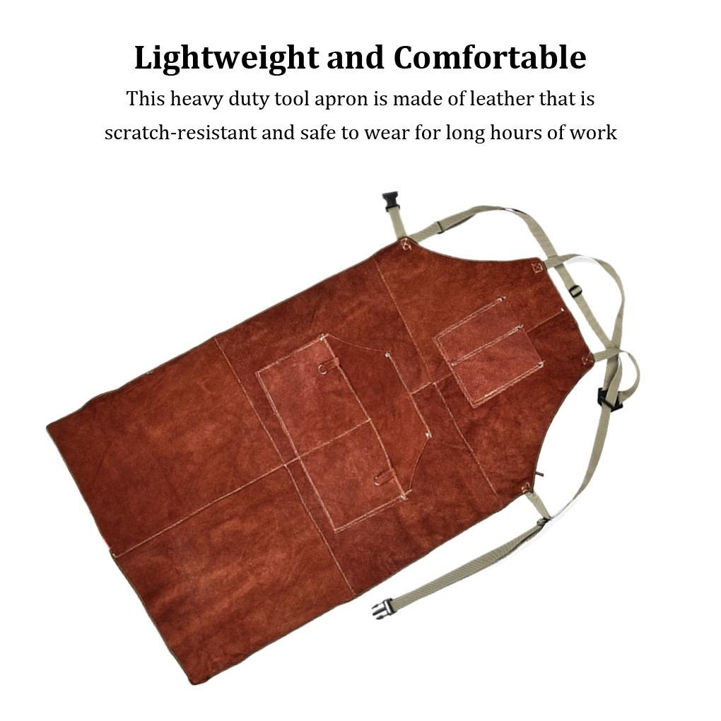 重型工具圍裙輕巧時尚的皮革工具收納盒重型工具圍裙簡易棕色