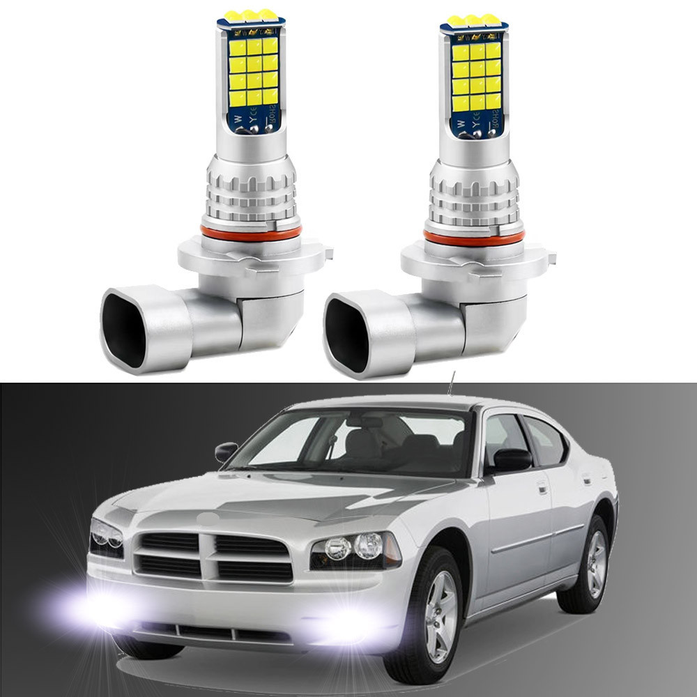 2 件裝 LED 霧燈燈泡適用於道奇 Charger 2006 2007 2008 2009 配件白色黃色霧燈