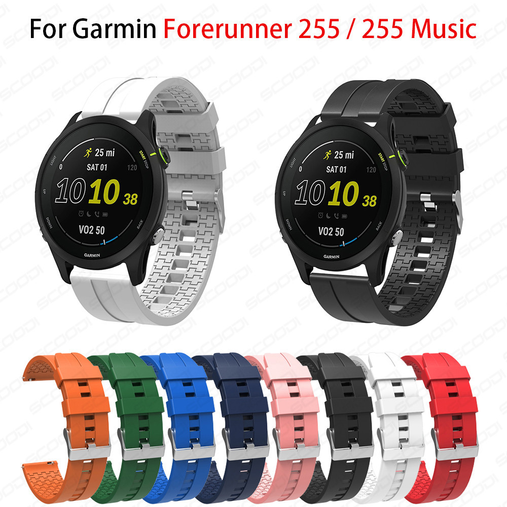 22 毫米軟矽膠運動錶帶適用於 Garmin Forerunner 965 955 265 255 錶帶手鍊錶帶