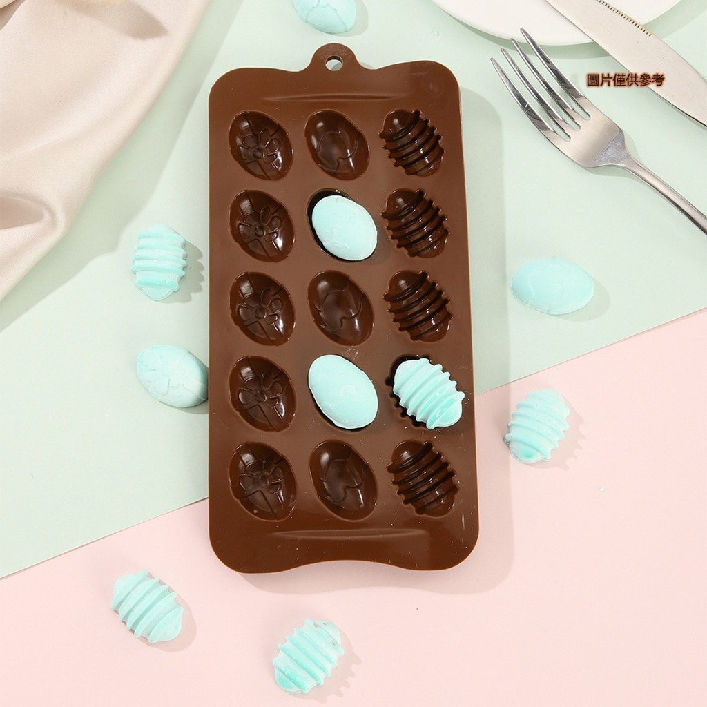 [妙妙屋]復活節巧克力矽膠模具食品級卡通小彩蛋糖果蛋糕烘焙工具