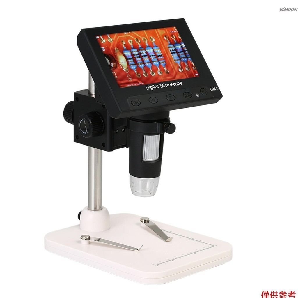 1000x 放大 4.3 英寸 LCD 顯示屏便攜式顯微鏡 720P LED 數字放大鏡帶支架,用於電路板維修焊接工具