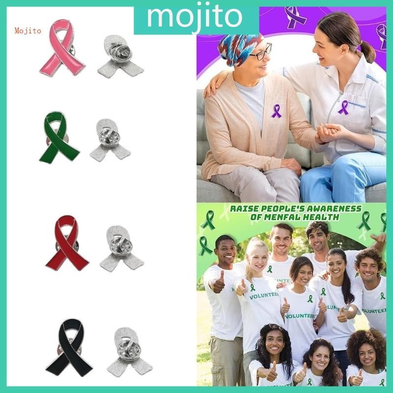 Mojito Hope Ribbon 胸針別針粉紅絲帶別針乳腺癌意識翻領別針