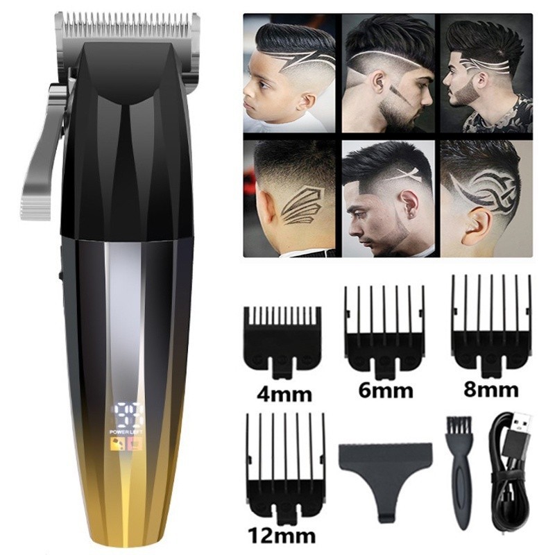 Resuxi新款jm-g10電動理髮器液晶顯示油頭理髮器家用剃須理髮器自修剪器