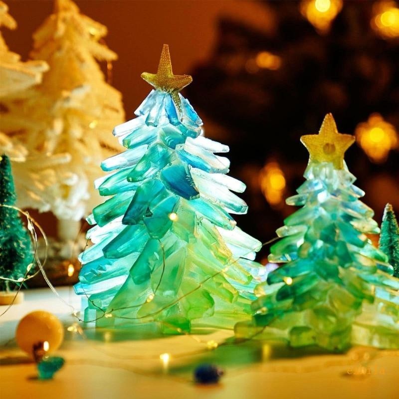 Exhila 精美 LED 聖誕樹裝飾品非發光桌面樹形裝飾新年聖誕派對裝飾