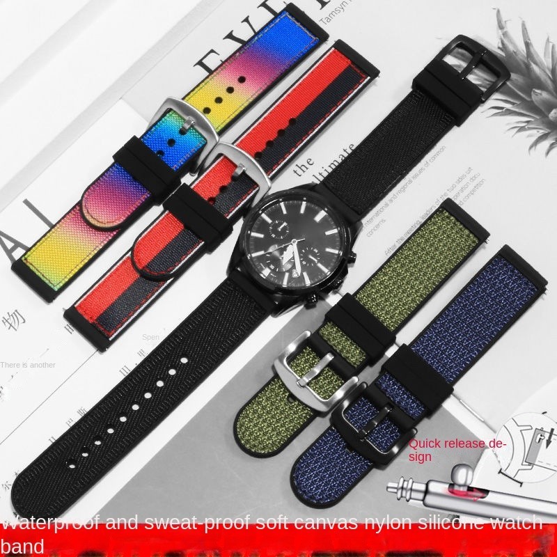 尼龍手錶帶 Seiko SUR323P1防水矽膠手錶鏈22mm 手錶配件