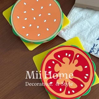 【Mii厝邊】臺灣現貨 漢堡杯墊 防水杯墊 造型杯墊 矽膠杯墊 隔熱杯墊 杯墊馬克杯杯墊隔熱墊杯子水杯墊 下午茶餐墊鍋