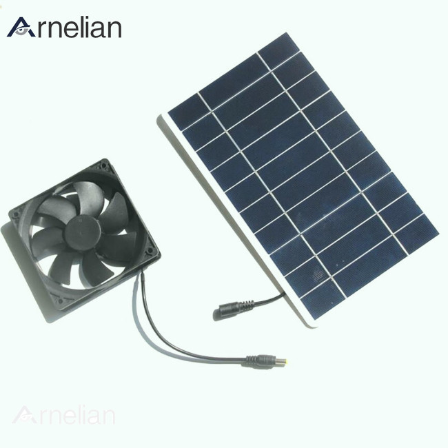 Arnelian 10w 太陽能風扇套件便攜式防水戶外太陽能電池板通風排氣扇適用於雞狗貓