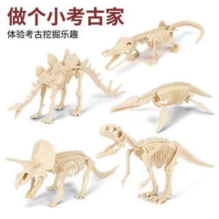 恐龍化石拼裝恐龍骨架模型考古玩具兒童手工diy 寶藏標本霸王龍