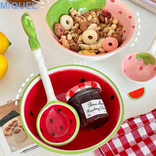 MIQUEL穀物碗,西瓜草莓形大拉面勺子,冰淇淋陶瓷手繪可愛廚房