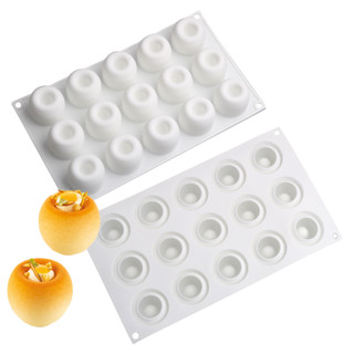 食品級甜點裝飾工具頂部凹面設計圓柱形矽膠蛋糕模具巧克力模具
