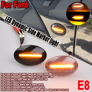 全新順序 LED 動態轉向訊號燈側標誌燈適用於福特 Fiesta III IV MK3 MK4 KA 蒙迪歐 I MK1