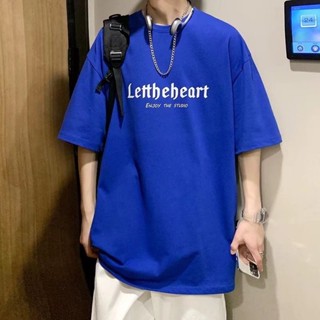 【HOT 本舖】男裝 短袖t恤男生夏季克萊因藍色潮牌ins潮流體恤oversize寬鬆衣服