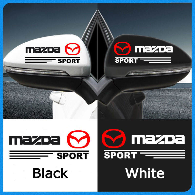 MAZDA 2 件裝汽車後視鏡裝飾貼紙汽車配件適用於馬自達 3 2 CX5 CX30 6 RX7 5 CX3 323 R