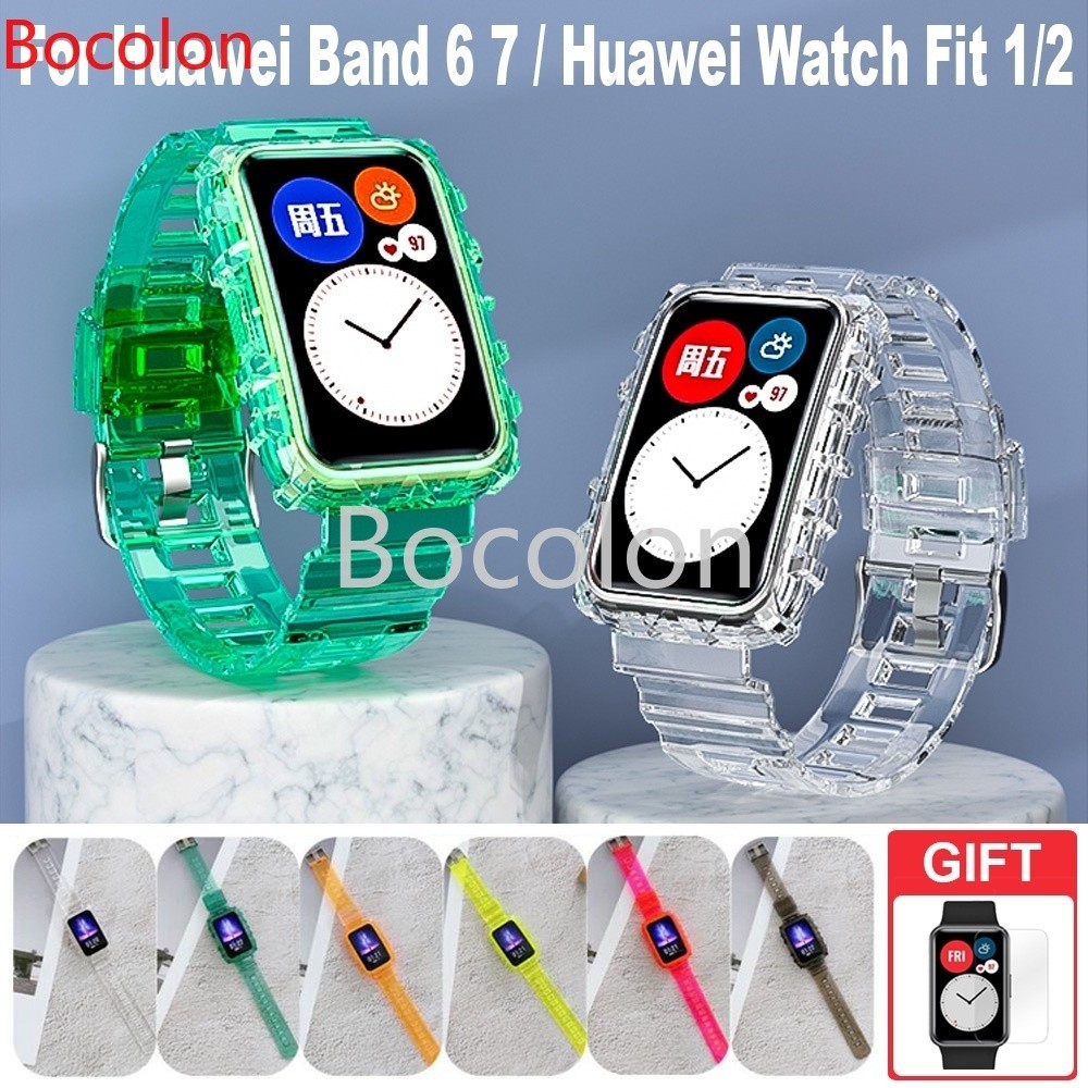 華為手環6 錶帶 華為watch Fit 2 矽膠錶帶 華為手環7錶帶 Huawei Band 6 榮耀手環6 一體錶帶