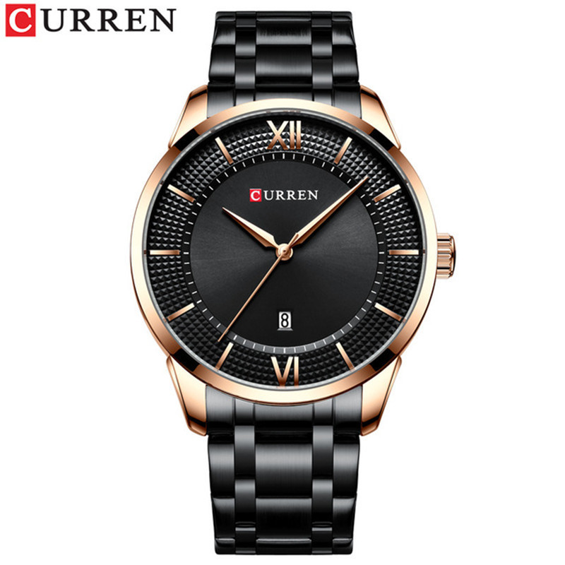 CURREN品牌 8356 防水 石英 日曆 鋼帶 高級男士手錶