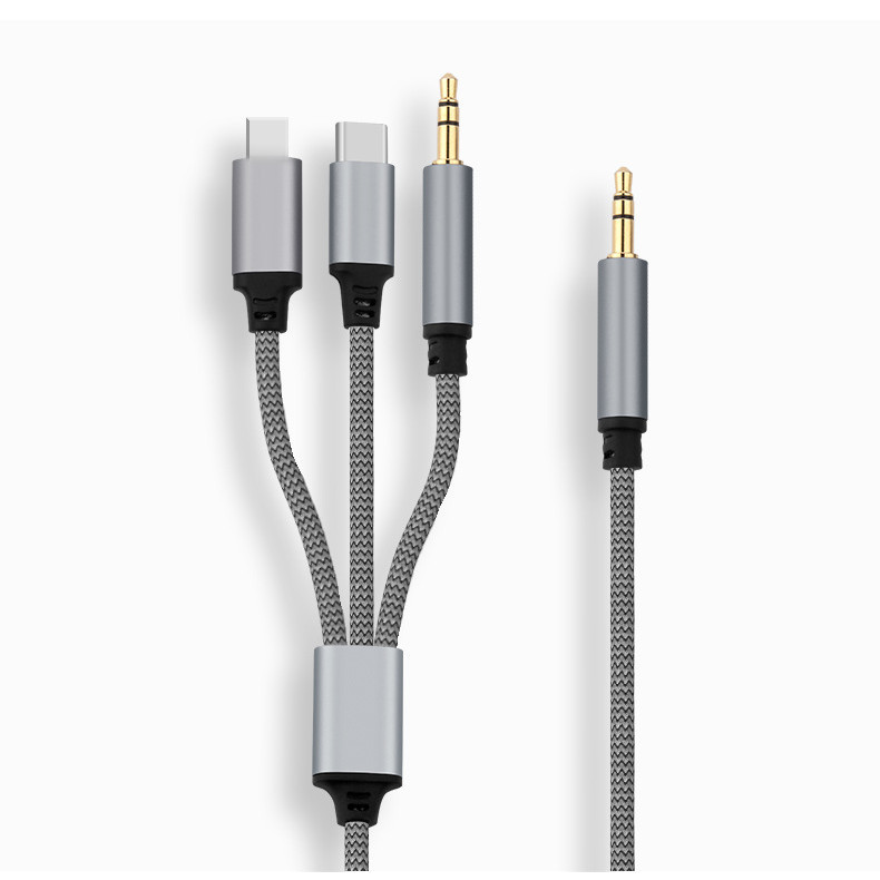 AUX音頻線3.5適用蘋果Type-c手機連接線公對公耳機音響箱av輸出線