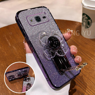 SAMSUNG 外殼三星j2 j5 j7 prime j730手機殼閃亮旋轉風車支架TPU新款漸變光澤紙軟殼透明電鍍閃粉