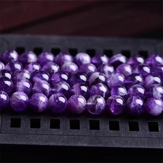天然石珠紫水晶圓形鬆散間隔珠,用於 DIY 珠寶製作手鍊項鍊配件 4/6/8/10 毫米