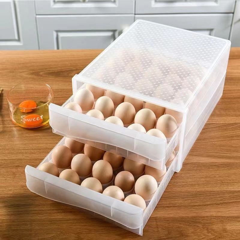 冰箱專用收納整理盒 雞蛋收納盒  食品級保鮮盒 大容量透明塑膠盒子
