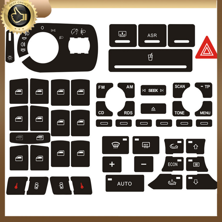 1 套收音機大燈按鈕維修磨損旋鈕開關貼花貼紙適用於奧迪-A3 8P 2004-2008 內飾配件