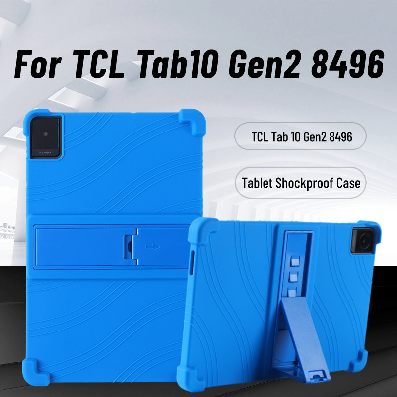 適用於 TCL Tab 10 Gen2 10.1 英寸皮膚 4 角防震安全氣囊 TCL 8496 軟矽膠可調節支架精密保