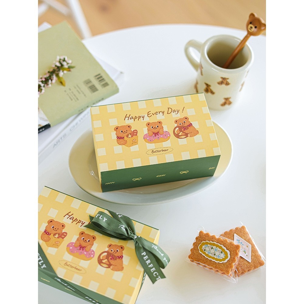 [JS文創] 6粒餅乾包裝盒 翻蓋餅乾盒 禮物盒 烘焙包裝盒 甜點包裝盒 可麗露包裝盒 磅蛋糕包裝盒