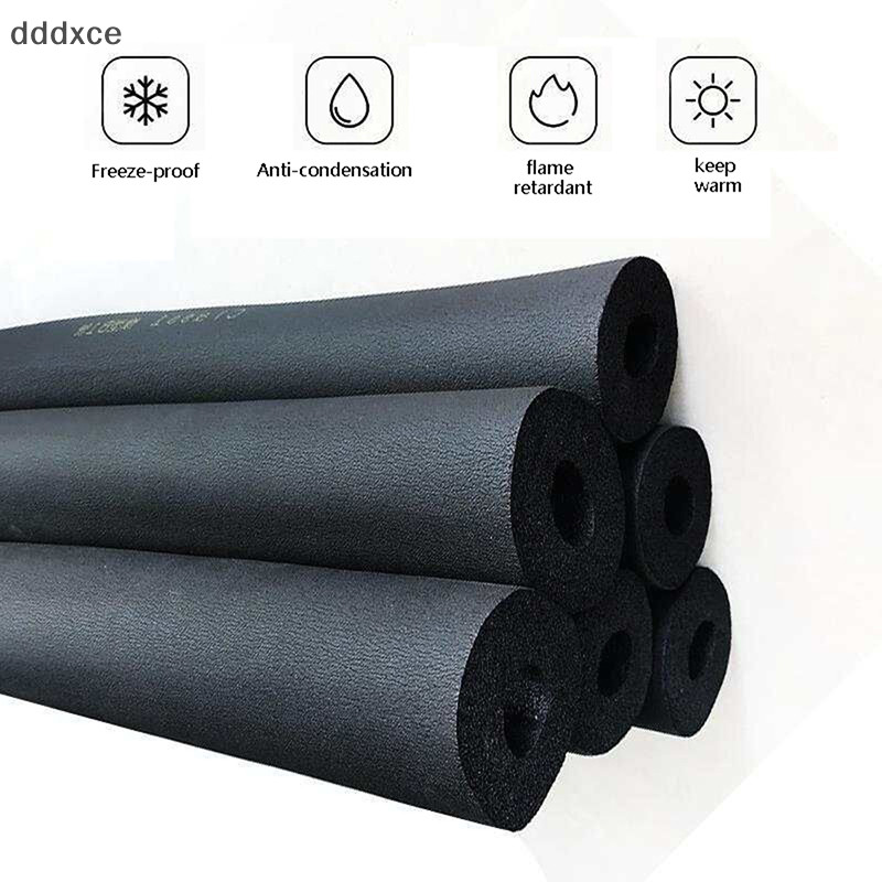 Dddxce 1.8M海綿橡膠管黑色防水管道支架空調隔熱管狀保護套全新