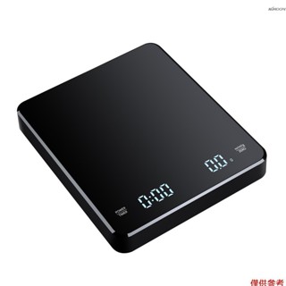 3kg/0.1g 數字咖啡秤帶定時器 LED 屏幕濃縮咖啡秤可充電電子廚房秤 oz/ml/g 高精度測量工具