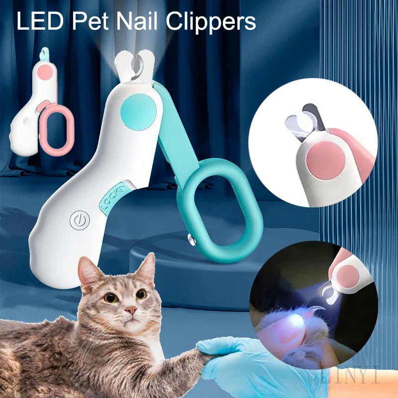專業寵物指甲剪 LED 燈寵物指甲剪爪美容剪刀適用於小型犬貓剪刀狗配件