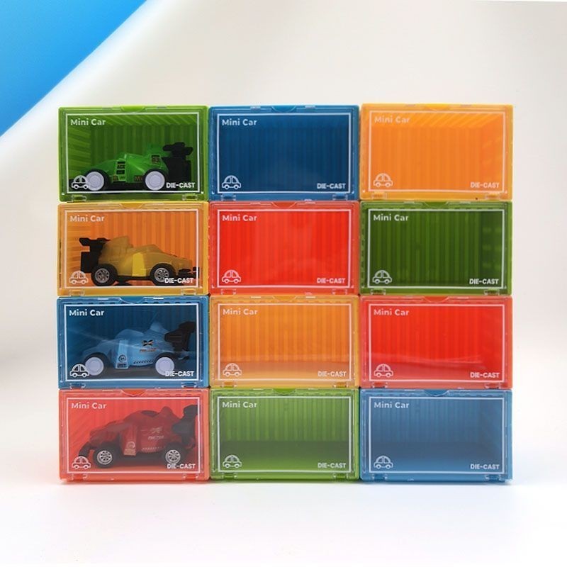 熱銷爆款集裝箱小車收納盒透明展示盒多美卡合櫃1:64玩具小汽車車模風火輪