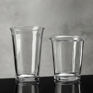 【客製化】【玻璃杯】加厚反口透明玻璃杯 奶茶咖啡杯 冷飲杯 拿鐵冰美式杯子 350ml訂製LOG